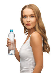 Image showing young beautiful woman with  bottle of water