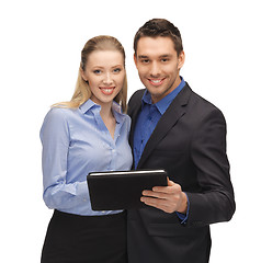 Image showing man and woman with tablet pc