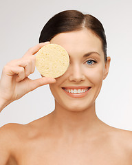 Image showing woman with sponge