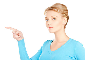 Image showing businesswoman pointing her finger