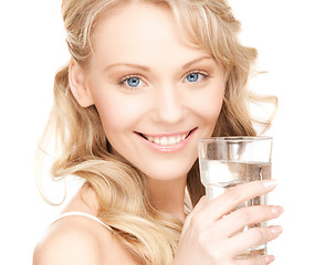 Image showing woman with glass of water