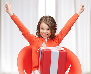 Image showing girl with gift box