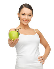 Image showing woman with green apple