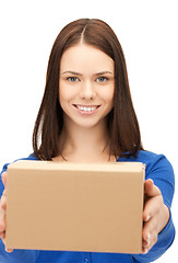 Image showing businesswoman delivering box