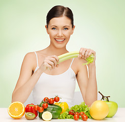 Image showing woman with fruits and vegetables