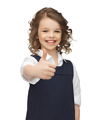 Image showing pre-teen girl showing thumbs up