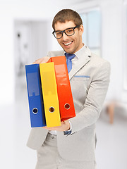 Image showing man with folders