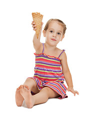 Image showing litle girl with ice cream