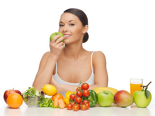 Image showing woman with fruits and vegetables