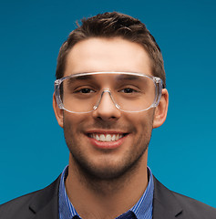 Image showing businessman in protective glasses