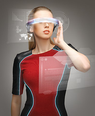 Image showing woman with futuristic glasses