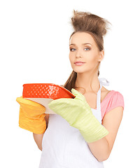 Image showing beautiful cooking housewife