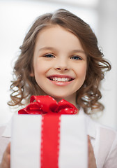 Image showing girl with gift box