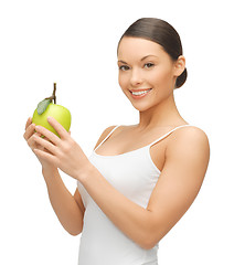 Image showing woman with green apple