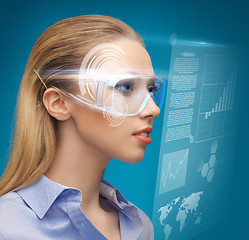 Image showing woman with futuristic glasses