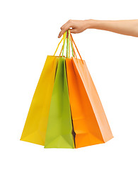 Image showing picture of multi colored shopping bags