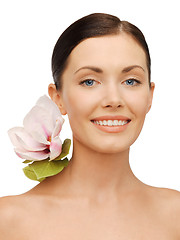 Image showing lovely woman with lily flower