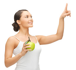 Image showing woman with green apple