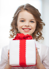 Image showing girl with gift box