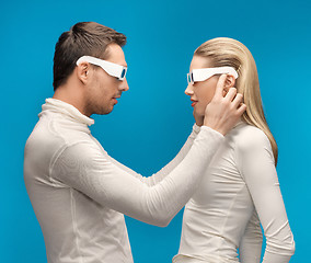 Image showing man and woman with 3d glasses