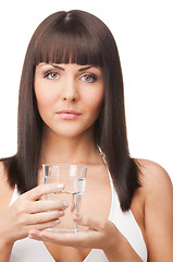 Image showing woman with glass of water