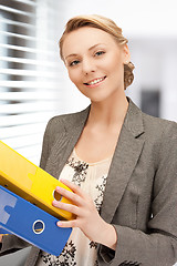 Image showing woman with folders