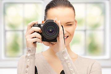 Image showing teenage girl with digital camera