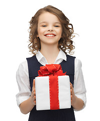 Image showing girl with gift box