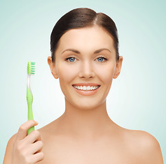 Image showing woman with toothbrush