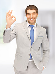 Image showing handsome man showing ok sign