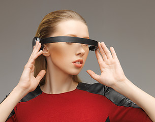 Image showing woman with futuristic glasses