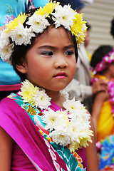 Image showing Thai girl in traditional dress during in a parade, Phuket, Thail