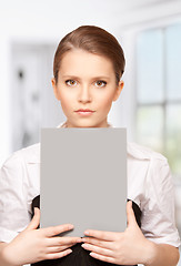 Image showing woman with blank board