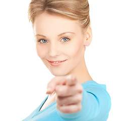 Image showing businesswoman pointing her finger