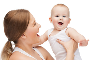 Image showing happy mother with adorable baby