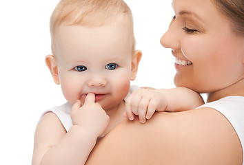 Image showing happy mother with adorable baby