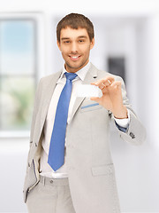 Image showing businessman with business card