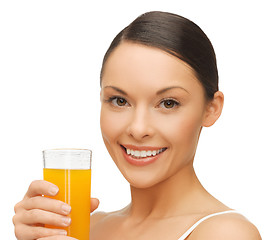 Image showing woman with glass of juice