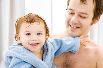 Image showing baby boy in father hands