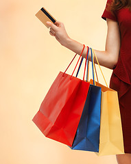 Image showing picture of woman with shopping bags