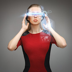 Image showing woman with futuristic glasses