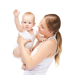 Image showing happy mother with adorable baby