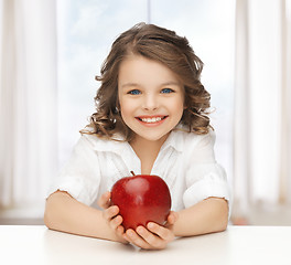 Image showing girl with red apple