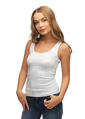 Image showing woman in blank white t-shirt