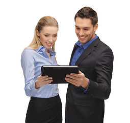 Image showing man and woman with tablet pc