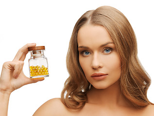 Image showing woman with vitamins