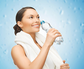 Image showing woman with bottle of water