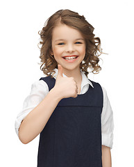 Image showing pre-teen girl showing thumbs up