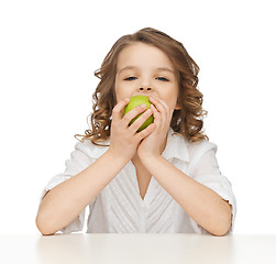 Image showing girl with green apple