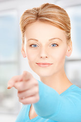 Image showing businesswoman pointing her finger